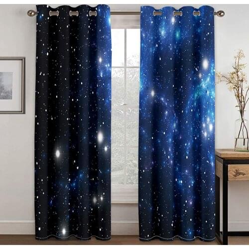 Cosmic Galaxy Printing Star Curtain Living Room Bedroom Curtain Home Decoration Curtain Adult Childrens Curtain