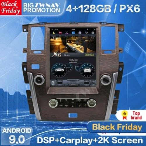 128GB Tesla Screen Carplay For 2010 2011 2012 2013 2014 2015 2016 2017 2018 NISSAN PATROL Android Player Auto Audio Radio Stereo