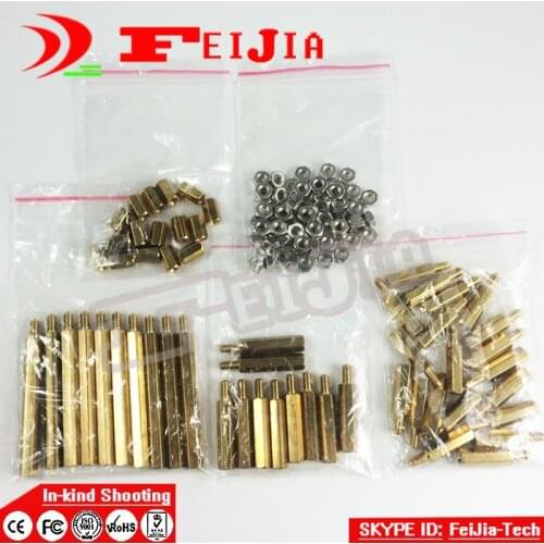 2 packs Free Shipping Essential copper M3 pillars + nut pack for freescale smart car copper column brass spacer Hardware