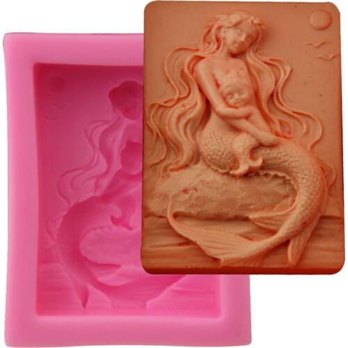 3D Mermaid Fish Silicone Soap Mold Soap Craft Art Mold DIY Mould Soap Making Chocolate Mold Silicone Soap Making Supplies