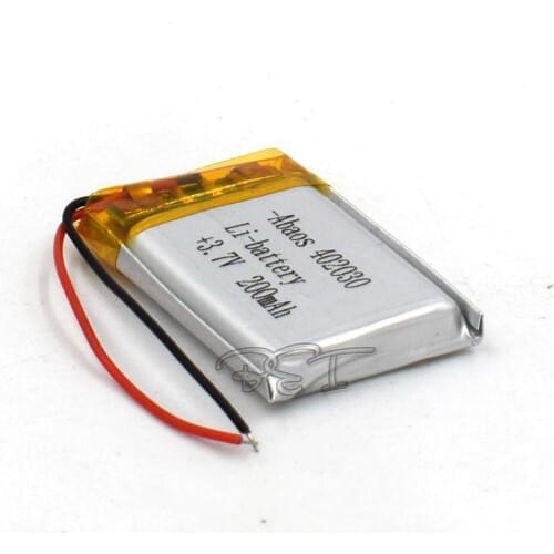5Pcs 3.7V Rechargeable 200mAH 402030 Li-Polymer Lithium Ion Li-ion Battery For Toy GPS Mp3 Mp4 Speaker Reader Recorder Camera
