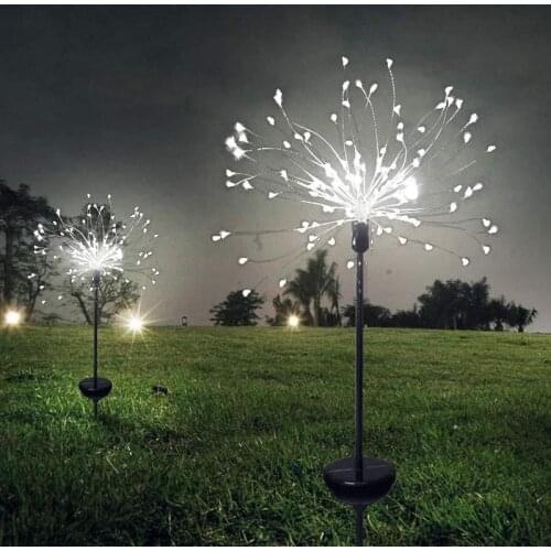 90/120 LED Solar Light String Outdoor Grass Dandelion Waterproof Flash String Light Lawn Fireworks Light Christmas Decoration