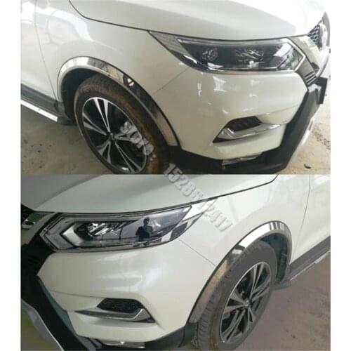 Car Exterior chrome For Qashqai J11 2019-2021 front headlights rear head lights lamp cover taillights trims stickers