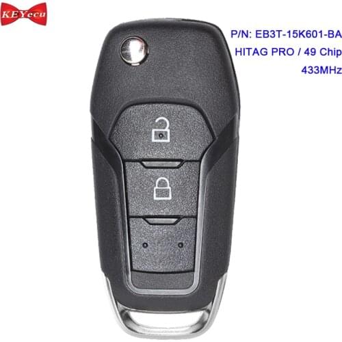 KEYECU for Ford F150 2015 2016 2017 Ranger 2018 Remote Key Fob EB3T-15K601-BA 433MHz FSK HITAG PRO / 49 Chip