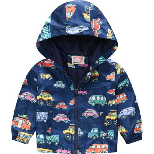 Baby girl jacket kids coat fall clothes for kids trench coat toddler girl printed cartoon hooded jacket boy girls windbreaker