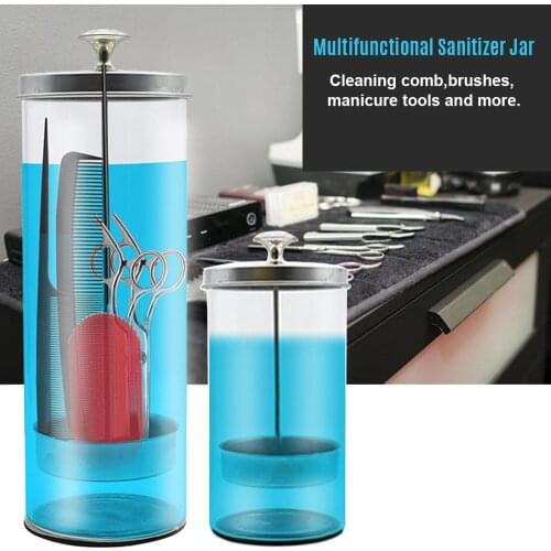 Disinfecting Sterilizing Glass Jar for Barber Scissors Nipper Nail Art Tools Barber Accessories Products for hair salon