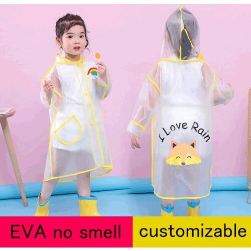 1-10 Years EVA Raincoat for Children Cartoon Kids Girls Rainproof Rain Coat Waterproof Poncho Boys Rainwear Protective Covers
