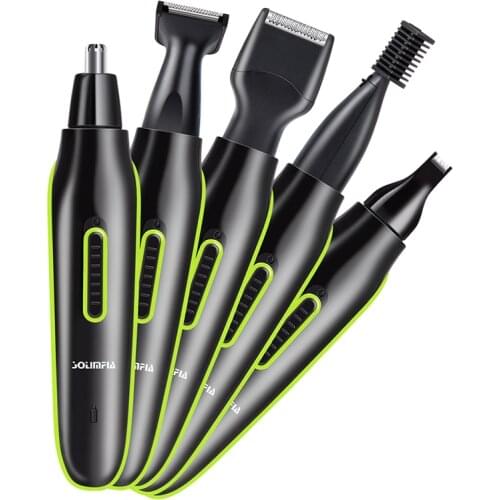 Surker 5 in 1 Multifunctional Nose Hair Trimmer Electric Nose Hair Clipper Beard Eyebrows Trimmer USB Rechargeable Trimmer