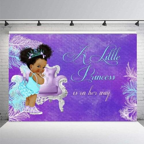 A Little Baby Princess Backdrop Purple Photography Background Holiday Celebration Photo Booth Studio Decor