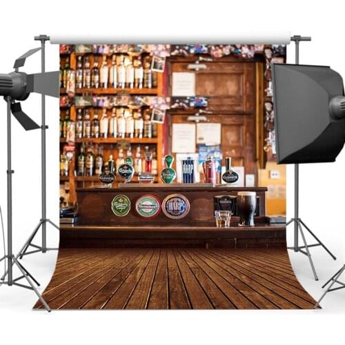 Mehofoto Pub Bar Photo Booth Background Wine for Photography Wood Floor Backdrop for Photo Studio Shoot S-826
