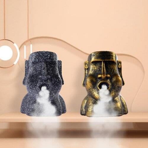 Stone Statue Easter Island Portrait Stone Humidifier Ornaments Aroma Oil Diffuser Mini Fog Capacity Air ​Ornaments Home Decor