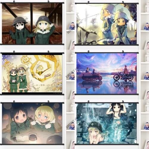 Canvas Painting Wall Art Japan Anime Girls' Last Tour Yuuri Chito Prints Posters Room Decor Pictures for Bedroom Home Decoration
