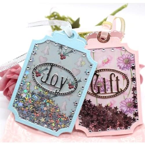 KLJUYP Christmas gift tag Metal Cutting Dies Scrapbook Paper Craft Decoration dies scrapbooking 08178