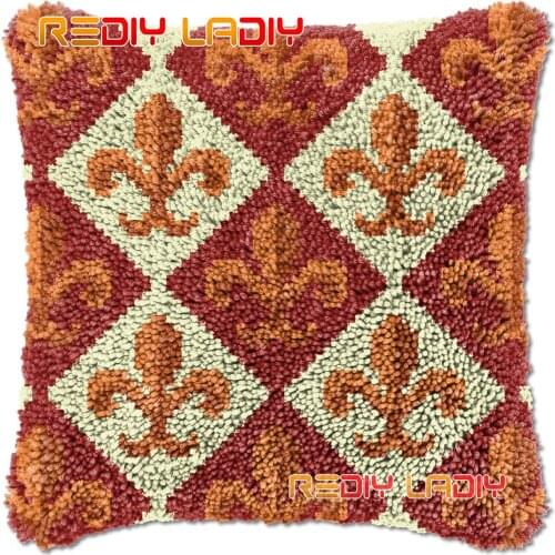 Latch Hook Cushion Rosette Flowers DIY Needlepoint Kits Chunky Acrylic Yarn Arts Crocheting Lofty Pillow Case Hobby & Crafts