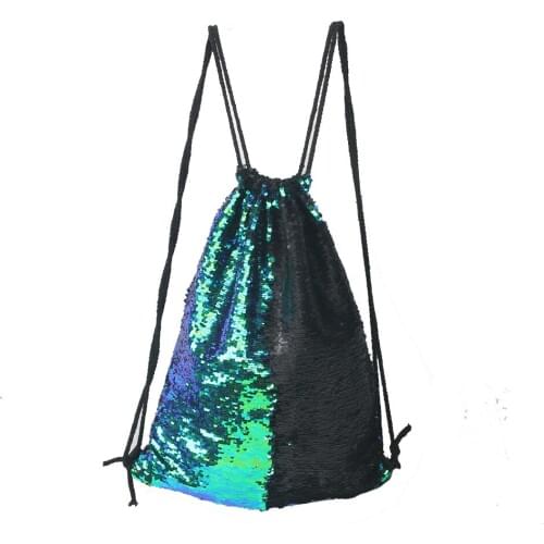 Hot sell Mermaid Sequin Backpack Sequins Drawstring Bags Reversible Paillette Outdoor Glitter Sundries Storage Bags Travel Bag