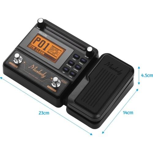 Muslady MU100 Processor Electric Guitar Effect Pedal Guitar Multi-effects Pedal Supports 180s Loop Recording Tuner Tap Scale