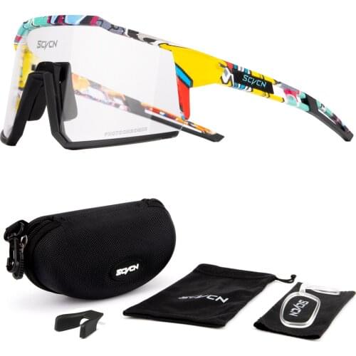 Cycling Glasses Photochromic 1 Lens Men Women Fashion Sunglasses Road Bike Eyewear Bicycle MTB Goggle Sport Racing Anti-Glare