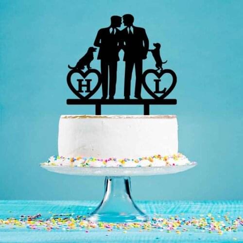 Personalized Gay Wedding Cake Topper Custom Name‘s First Alphabet Cake Topper For Gay Wedding Cake Decoration Topper YC102