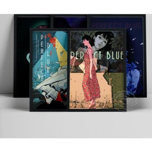 Japan Movie Perfect Blue Poster, Anime Thriller Film Wall Art, Perfect Blue Movie Figure Portrait Art Prints, Bedroom Wall Decor