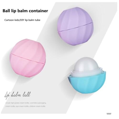 Plastic Empty Ball Lip Balm Container, Creative Cartoon kids/DIY lip balm tube Sub Package, Portable Cosmetic Lip Rouge Bottle