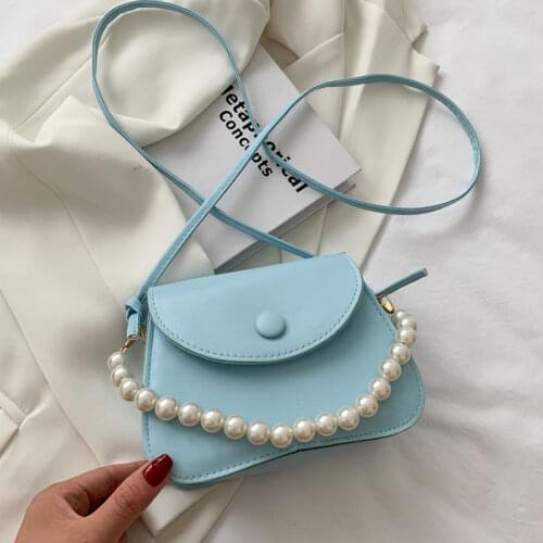 Simple Solid Color Small Handbags For Women Designer Pearl Fashion Trend Crossbody Bag New High Quality Female Shoulder Bag