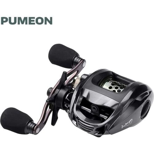 PUMEON Fishing Reel Gear Ratio 6.3:1 12+1 Bearings Max Drag 5.5KG Left/Right Hand Magnetic Brake System Carp Fishing Wheels