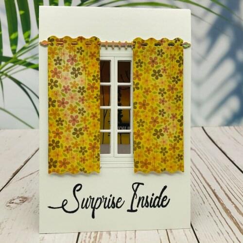 Metal Cutting Dies Cut Window Curtain Scrapbooking Paper Craft Album Handmade Card Punch Art Cutter Template Alinacraft
