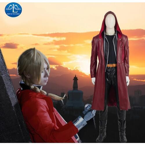 Fullmetal Alchemist Cosplay Edward Elric Costume Halloween Costumes For Men High Quality Custom Made