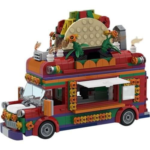 Taco Truck Expert Famous Car Sports Farm Truckby Miro Vehicle Building Blocks Model Modular Bricks Technical Boys Toys