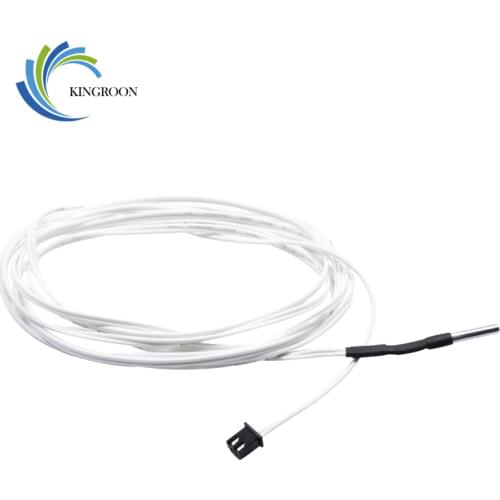 KINGROON 1pc 3D Printer 100K ohm NTC 3950FB Thermistor With 1m/2m Cable Temperature Sensor RepRap Extruder For 3D Printer Parts