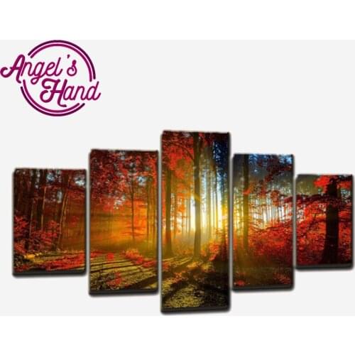 Surprising! New Forest mangrove needlework multi 5pcs cross stitch 5d diy diamond painting mosaic for living room weeding gifts
