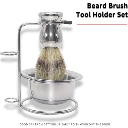 High Quality Shaving Brush And Foam Bowl Safety Razor With Black Badger Hair Brush Shaving Kit For Man Gift