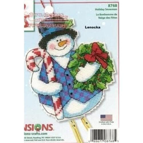 Gold Collection Counted Cross Stitch Kit Holiday Snowman Wind Chimes Windbell Ornament Ornaments Dim 8768