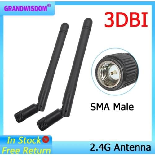 1pcs 2.4GHz WIFI Antenna 2dBi-3dbi Aerial SMA Male connector wi fi antena 2.4 ghz antenne wi-fi for Wireless Router antenas