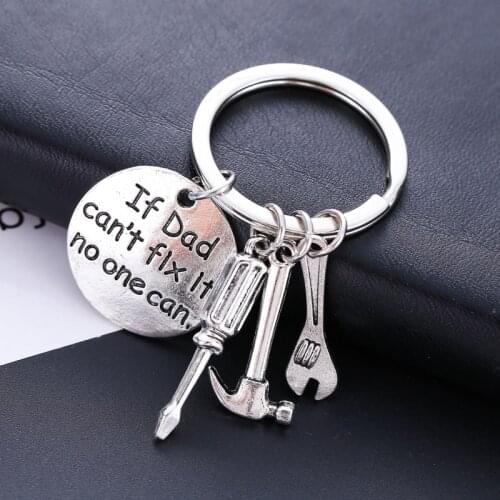 1Pc Mini Hammer Keyring Hand Tools Keychain Daddy Gift for Dad Fathers Day Hand Tools Bag Pendant Funny Metal Key Ring