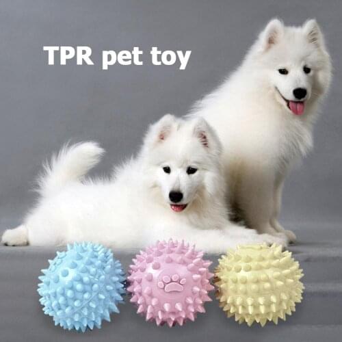 1pc Pet Dog Ball Toys Dog Rubber Balls yoy Pet Squeaky Toys Soft Pet Dog Chew Toy Elastic Hedgehog Ball Puppy Toys ball