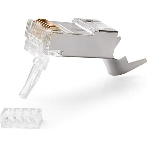 50/100pcs RJ45 Connector Cat6a Cat7 RJ45 plug shielded FTP 8P8C Network Crimp Connectors