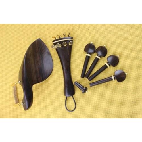 10 set New undyed ebony Luthier violin parts 4/4 full size Violin Accessories