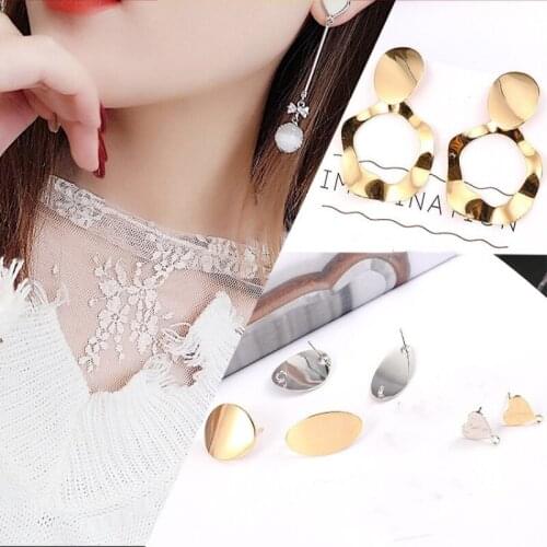 10pcs Metal Gold Heart Oval Charms Pendants for DIY Drop/Stud Earrings Making Accessories Women Fashion Jewelry Findings