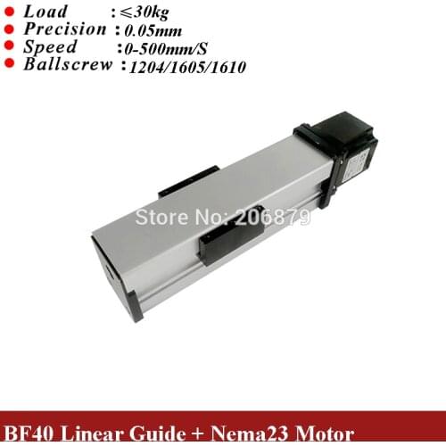 100-500mm Effective Stroke 12 16mm Ballscrew Sealed Dust Proof Cover Linear Guide Rail Motion Module CNC XYZ Aixs+Nema23 Motor