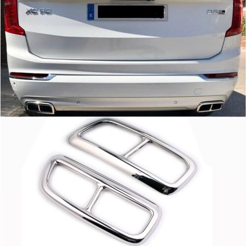 Car Styling Tail Muffler Exhaust Pipe Output Cover Trim Auto Exterior Accessories For Volvo XC90 2016 2017 2018 2019 2020