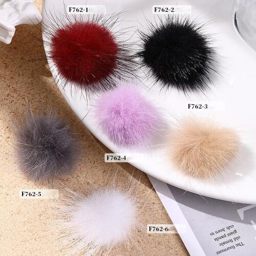 6 Colors of Magnetic Pompoms for Nails Art Design - Mini Pom Poms - Artificial Hair Fluffy Ball Manicure Accessories Decorations