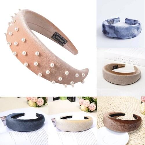 Hair Accessories Satin Headband for Women Solid Color Plastic Hair Hoop Girls Sponge Non-slip Padded Hairbands Hair Band