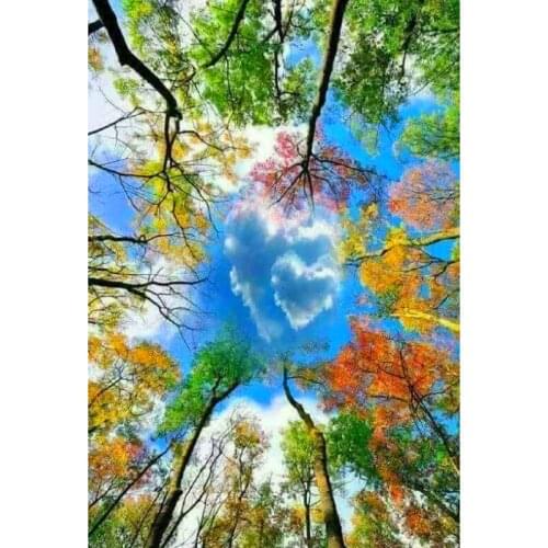 Diamond Embroidery DIY Diamond Painting Cross Stitch Colored Trees 5D Needlework Diamond Mosaic Diamant Full Layout Decor Gifts