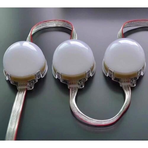 DC24V 50mm diameter;addressable;rgb full color;IP68;GS8206 pixel module;7pcs 5050 led;with backup signal line;frosted cover