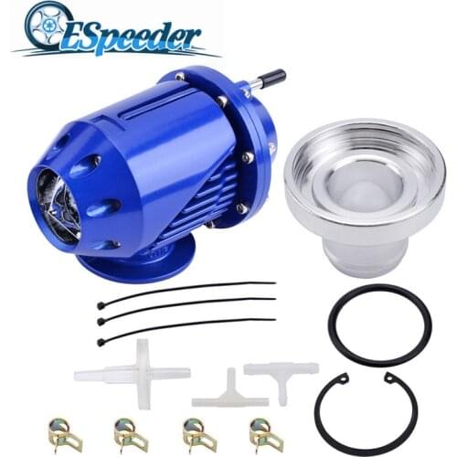 ESPEEDER Blue Aluminum Blow Off Valve Universal Automobile And Motorcycle Valve Train Blow Off Adaptor Dump Car Part Engine