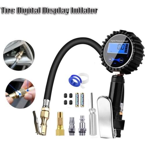 200PSI LCD Tire Digital Display Inflation Gauge Tire Tester High Precision Tester Air Pressure Manometer Quick Connect Coupler