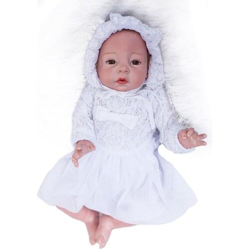 22 inch Lifelike Boneca Reborn Baby Doll Soft Real Alive Touch Full Silicone Toys For Children Birthday Gift Doll Kids Playmate