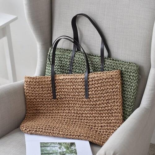 Summer Fashion Straw Woven Bag for Women 2021 New Shoulder Bags Casual Female Large Capacity Travel Beach Shopping Totes Handbag