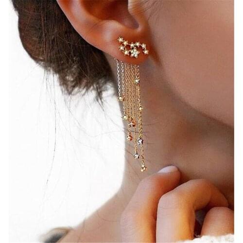 LIMARIO New Earings Fashion Jewelry Boho Long Fringed Stars Hanging Earrings Oorbellen Brincos Earrings For Women Wholesale